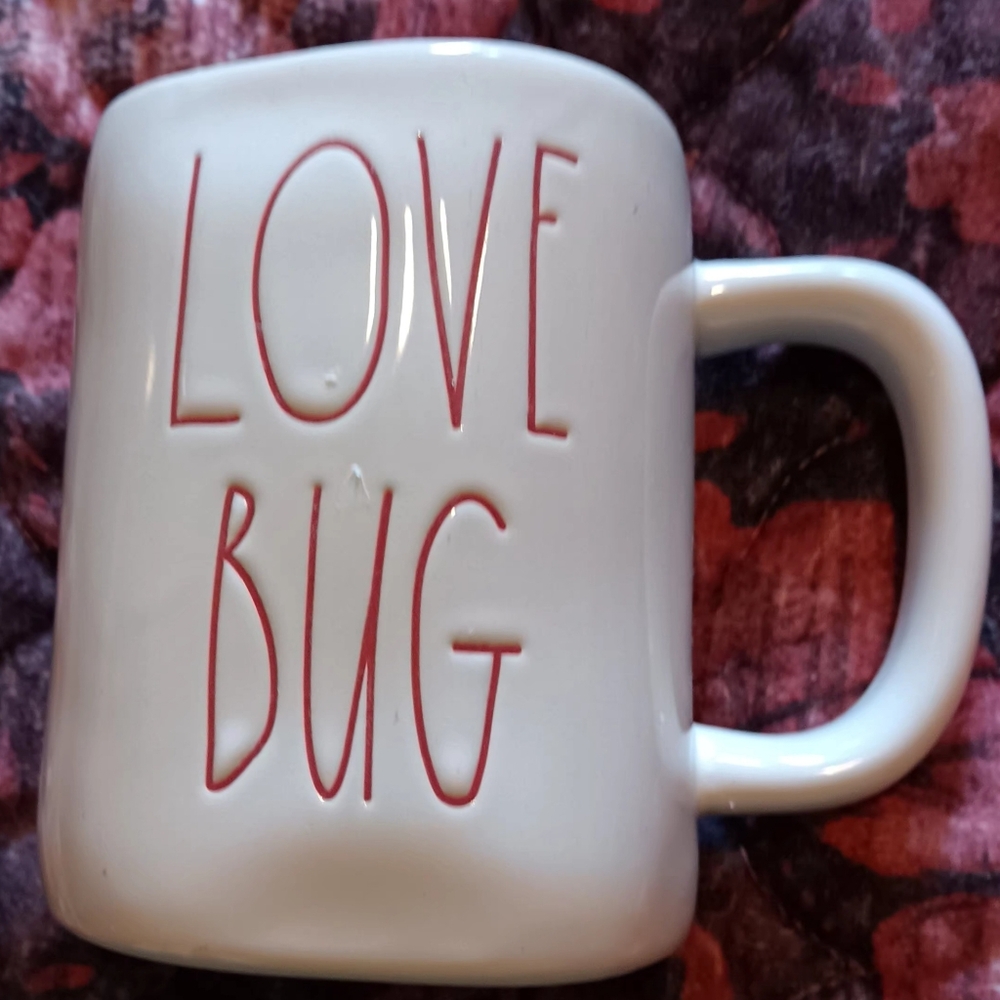 Rae Dunn Love Bug Mug - White and Red